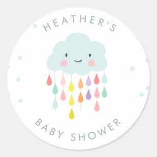 Wolkenenvelop sticker Baby shower sprinkhaan