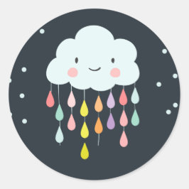 Wolkenenvelop sticker Baby shower sprinkhaan