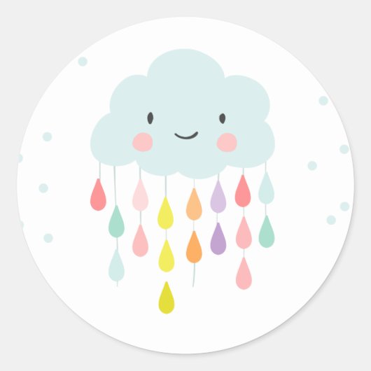 Wolkenenvelop sticker Baby shower sprinkhaan (Voorkant)