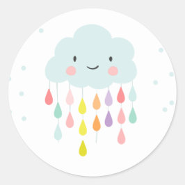 Wolkenenvelop sticker Baby shower sprinkhaan
