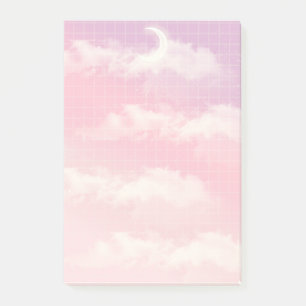 wolkenfraaesthetische sky pastelster light crescen post-it® notes