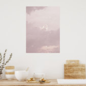 wolkenfraaesthetische sky pastelster light crescen poster (Keuken)