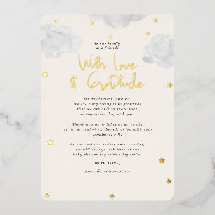 Wolkengender Neutrale Baby Shower Platte Dankjewel Folie Uitnodiging