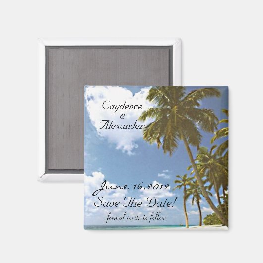 Wolkenhart & palmboom magneet (Voorkant / Achterkant)