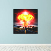 Wolkenillustratie van de paddenstoel van de kernex canvas afdruk (Insitu (Houten vloer))