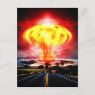 Wolkenillustratie van paddenstoelen voor nucleaire briefkaart