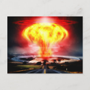 Wolkenillustratie van paddenstoelen voor nucleaire briefkaart