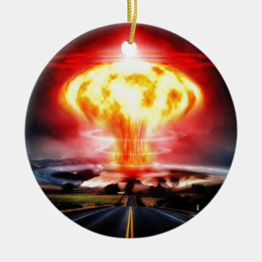 Wolkenillustratie van paddenstoelen voor nucleaire keramisch ornament (Voorkant)