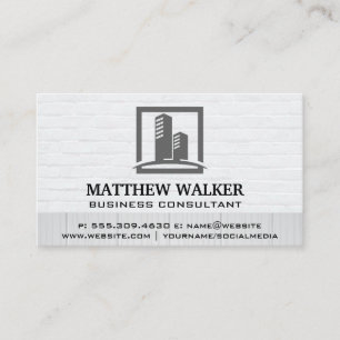 Wolkenkrabber gebouwen   baksteenhout visitekaartje