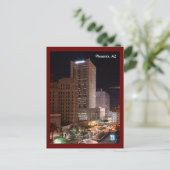 Wolkenkrabber in Phoenix AZ bij nacht Briefkaart (Staand voorkant)