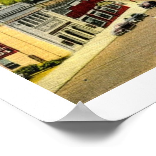 Wolkenkrabber, Macon Georgia Vintage Poster (Hoek)