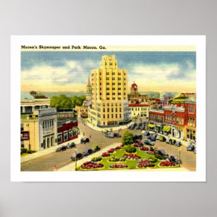 Wolkenkrabber, Macon Georgia Vintage Poster