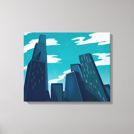 Wolkenkrabbers in Chicago Canvas Afdruk (Voorkant)