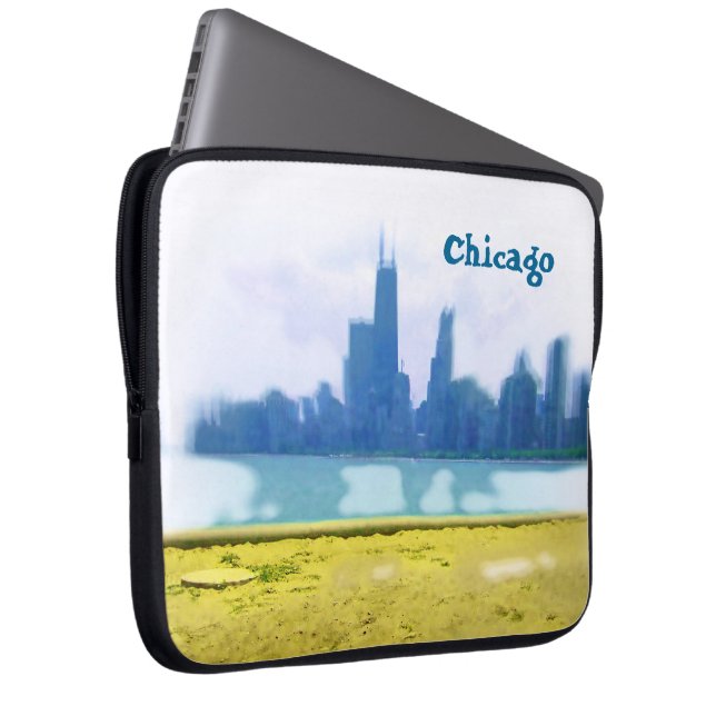 Wolkenkrabbers in Chicago Laptop Sleeve (Voorkant Rechts)