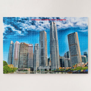 Wolkenkrabbers Singapore Silhouet . Legpuzzel