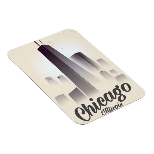 Wolkenkrabbers van Chicago vintage reisposter Magneet (Rechterzijde)