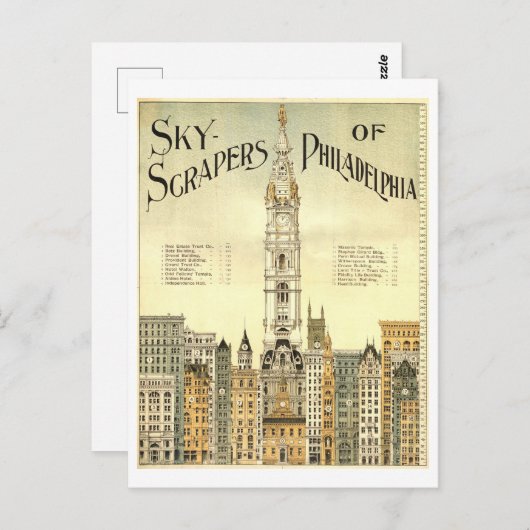 wolkenkrabbers van het Philadelphia Briefkaart (Voorkant / Achterkant)