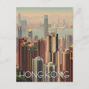 wolkenkrabbers van Hong Kong reizen Briefkaart