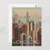  wolkenkrabbers van Hong Kong reizen Briefkaart (Voorkant / Achterkant)