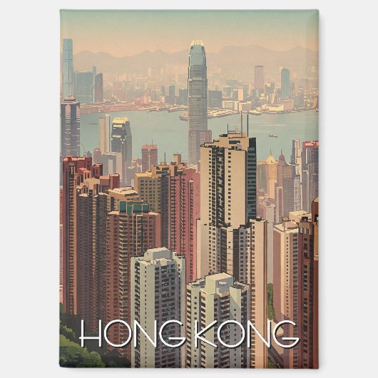 wolkenkrabbers van Hong Kong reizen Magneet (Voorkant)