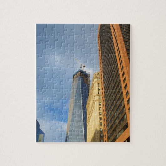 Wolkenkrabberspiegelingen van New York Legpuzzel (Verticaal)