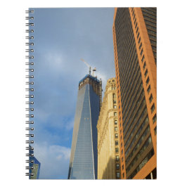 Wolkenkrabberspiegelingen van New York Notitieboek