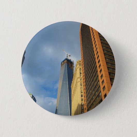 Wolkenkrabberspiegelingen van New York Ronde Button 5,7 Cm (Voorkant)