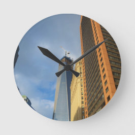Wolkenkrabberspiegelingen van New York Ronde Klok