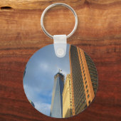 Wolkenkrabberspiegelingen van New York Sleutelhanger (Voorkant)