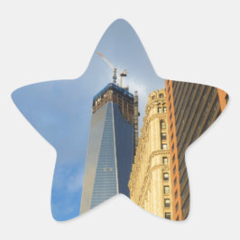 Wolkenkrabberspiegelingen van New York Ster Sticker