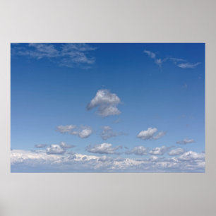 wolkenkuil blauw poster
