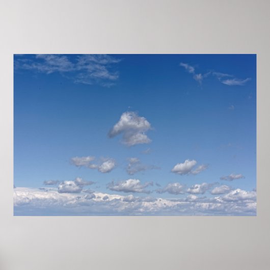 wolkenkuil blauw poster (Voorkant)