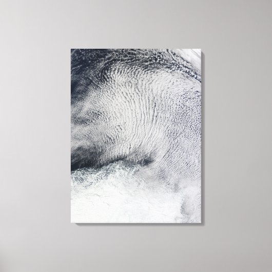 Wolkenpatronen en zee-ijs in de zuidelijke oceaan canvas afdruk (Voorkant)
