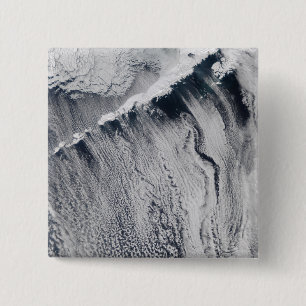 Wolkenpatronen zichtbaar op het eiland Aleutian Vierkante Button 5,1 Cm