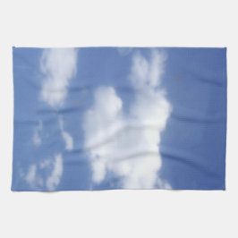 wolkenset in blauwe lucht keukendoek theedoek
