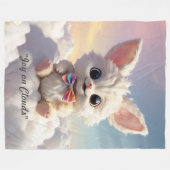"Wolkenspringplezier" Fleece Deken (Voorkant (Horizontaal))