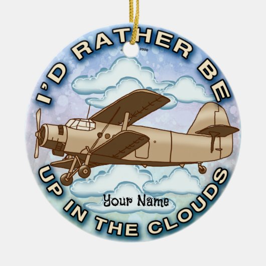 Wolkenvliegtuig Keramisch Ornament (Voorkant)