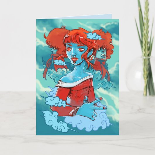 wolkenzombies wenskaart kaart (Voorkant)