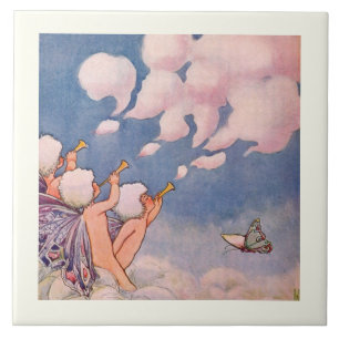 Wolkfeeën die wolken maken tegeltje
