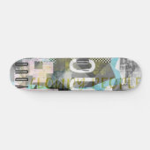 Wolkige mensen collage kunstwerk persoonlijk skateboard (Horizontaal)