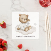 Wolkige teddybeer babyshower servetten (Insitu)
