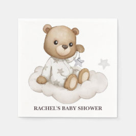 Wolkige teddybeer babyshower servetten