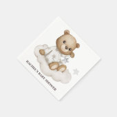 Wolkige teddybeer babyshower servetten (Hoek)