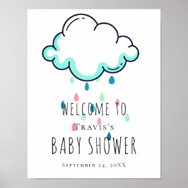 Wolkje Baby Borrel Welcome Bord Poster