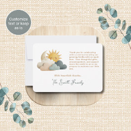 Wolkjes Baby Shower Thema Dankkaart Notitiekaartje