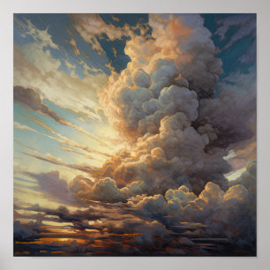 Wolkken bij het aanbreken van de dag Schilderij Ku Poster