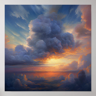 Wolkken bij het aanbreken van de dag Schilderij Ku Poster
