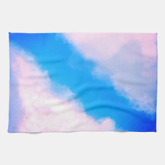 Wolkken uiteen - Blauwe met roze wolken Keukenhand Theedoek