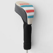 Wolkzoeker over strepen met naam golfheadcover (Schuin)