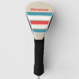 Wolkzoeker over strepen met naam golfheadcover